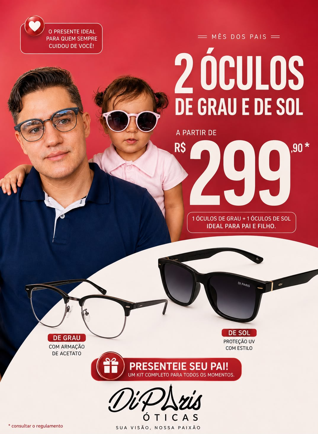 Campanha: 2 óculos de grau e de sol a partir de R$ 299,90